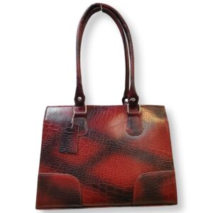 Crocodile Textured Tote Bag ( Antique Mahroon )
