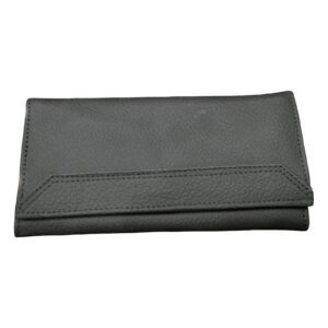 Single Partition Cow Leather Women Wallet ( Matt Black )